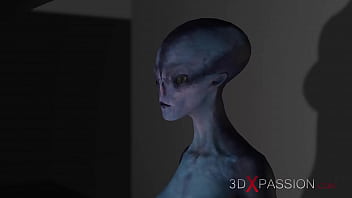 Area 51 and aliens. Sex cyborg plays with a young blonde