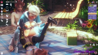 Frozen Hentai – Elsa & Anna having sex in a jarden