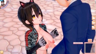 [Hentai Game Koikatsu! ]Have sex with Big tits Vtuber Roboco-san.3DCG Erotic Anime Video.