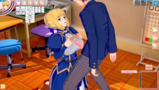 [Hentai Game Koikatsu! ]Have sex with Fate Big tits Artoria Pendragon.3DCG Erotic Anime Video.