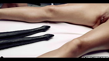 Hot sexy brunette explodes with fresh cum after deep vagina by huge black dildo