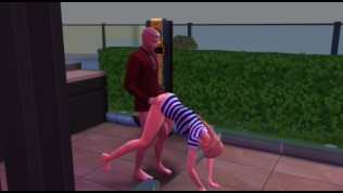 Sex with a waitress at the bar and in the toilet with rock music | porn games