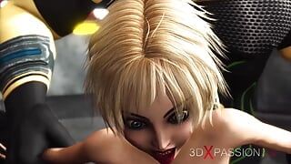 Alien sex! A hot super blonde gets fucked by Anubis on the exoplanet